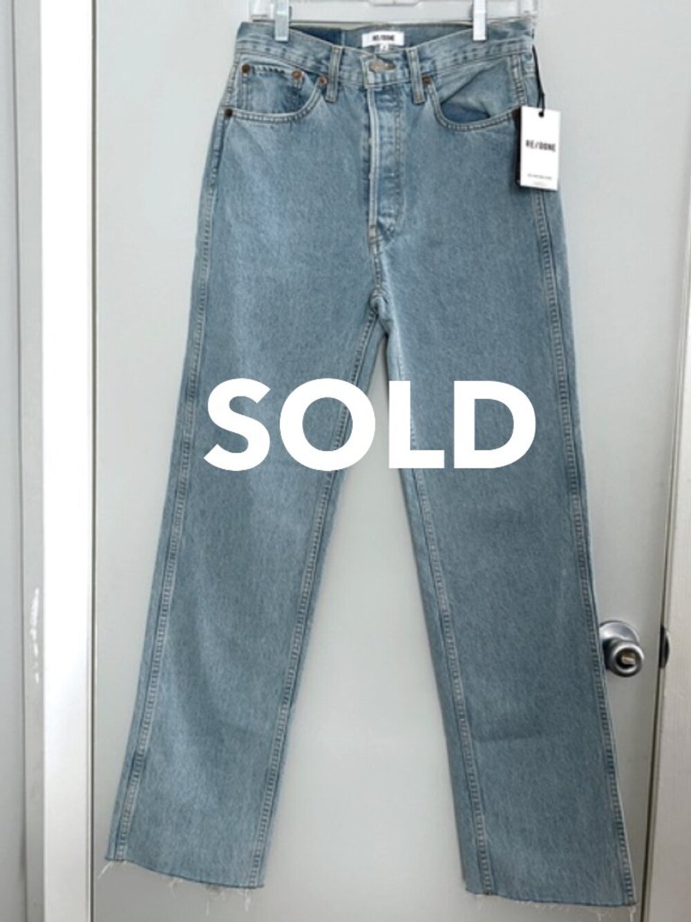 Re/Done 90s High-Rise Loose Jeans NWOT Button Fly Rigid Denim Sz 28